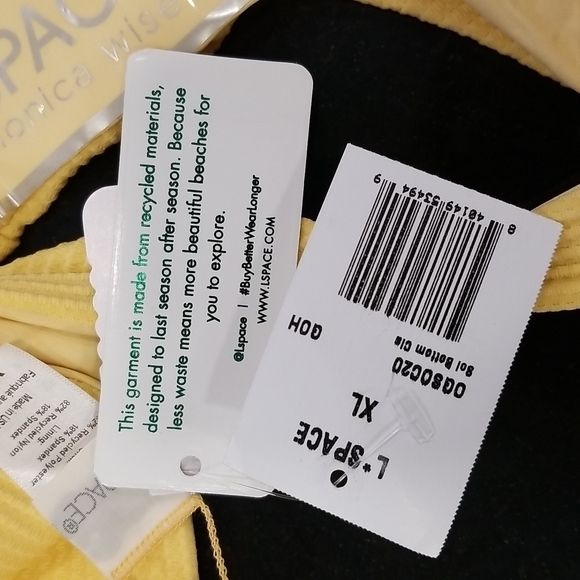 💕L*SPACE💕 Eco Chic Repreve Sol Bikini Bottom ~ Ribbed Golden Hour XL NWT - Picture 11 of 14
